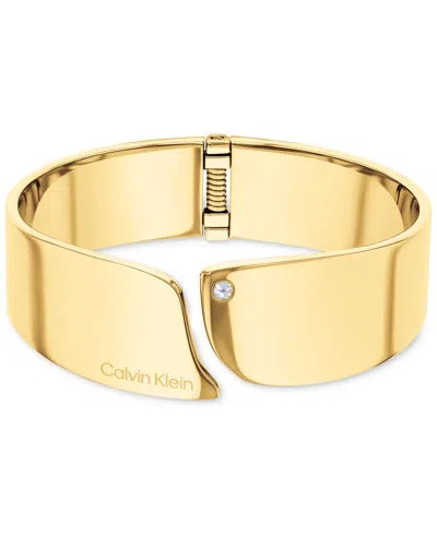 CALVIN KLEIN STAINLESS STEEL PAVE CUFF BRACELET
