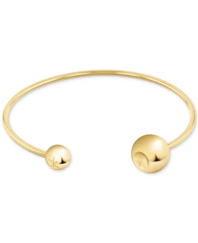Calvin Klein Stainless Steel Sculptural Bubbles Cuff Bracelet In Gold