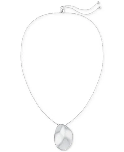 Calvin Klein Stainless Steel Structural 24" Adjustable Pendant Necklace In Silver