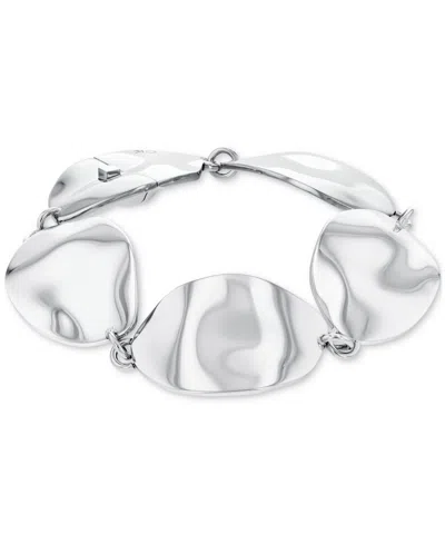 Calvin Klein Stainless Steel Structural Flex Bracelet In Silver