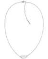 Calvin Klein Women's Drop Pendant Link Necklace In Silver