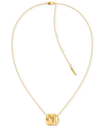 Calvin Klein Stainless Steel Structural Pendant Necklace, 20" + 2" Extender In Gold