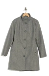 Calvin Klein Stand Collar Coat In Green
