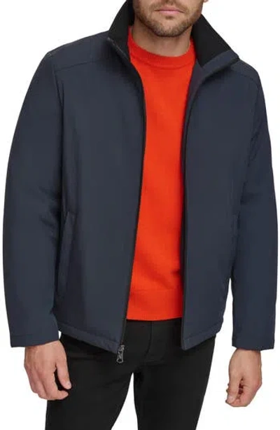 Calvin Klein Stand Collar Water Resistant Jacket In True Navy
