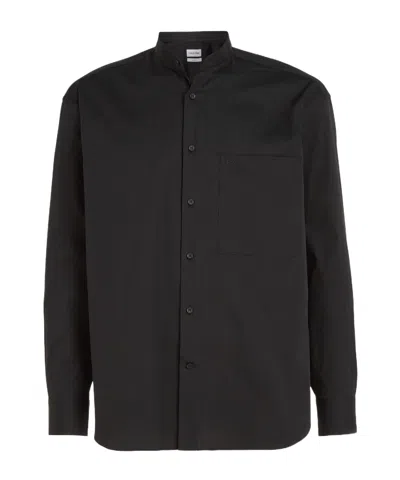 Calvin Klein Stand-up Collar Shirt In Black