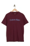 Calvin Klein Standard Logo Cotton Crewneck T-shirt In Burgundy