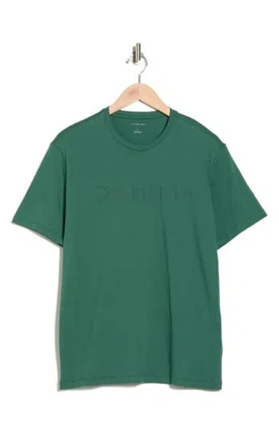 Calvin Klein Standard Logo Cotton Crewneck T-shirt In Green
