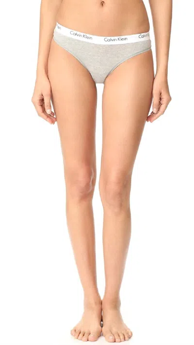 Calvin Klein Standard One Cotton Thong Panty In Grey Heather