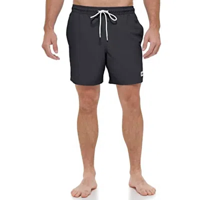 Calvin Klein Standard Uv Protected Quick Dry Swim Trunk In Black