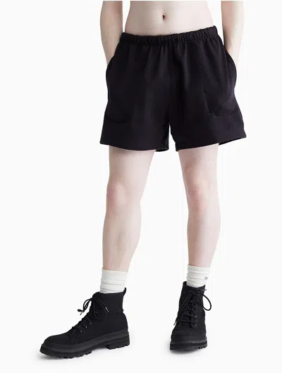 Calvin Klein Standards Fleece Shorts In Ck Black