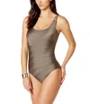 Calvin Klein Starburst One Piece Swimsuit In Grey/gear Tone In Gray