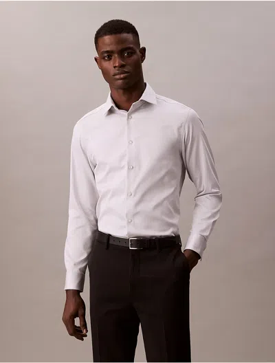 Calvin Klein Steel Calvin Klein Men's Steel Solid Slim Fit Button-down Shirt In Gray