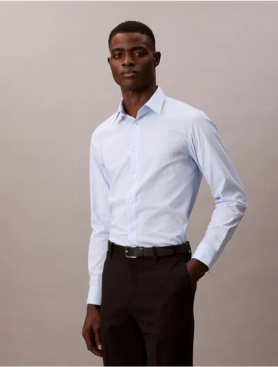 Calvin Klein Steel Calvin Klein Men's Steel Solid Slim Fit Button-down Shirt In Blue