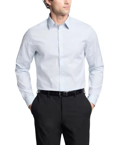 Calvin Klein Steel Dress Shirt Men Light Blue Slim Fit Button Up Fts9