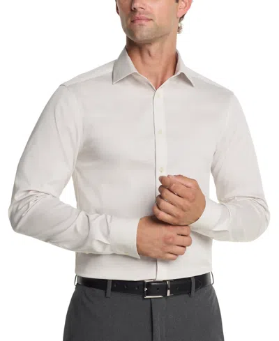 Calvin Klein Steel Men's Regular Fit Modern Pincord Dress Shirt In Oatmeal