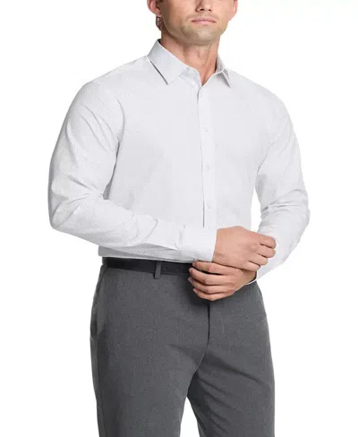 Calvin Klein Dress Shirt Men Gray Regular Fit Button Up Formal Ups490 In White
