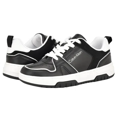 Calvin Klein Stellha Sneakers Womens Black Leather Athletic Shoes Zogg3369
