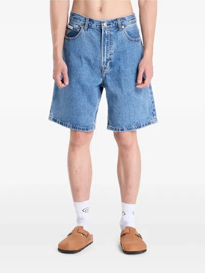 Calvin Klein Stonewash Denim Shorts In Blue