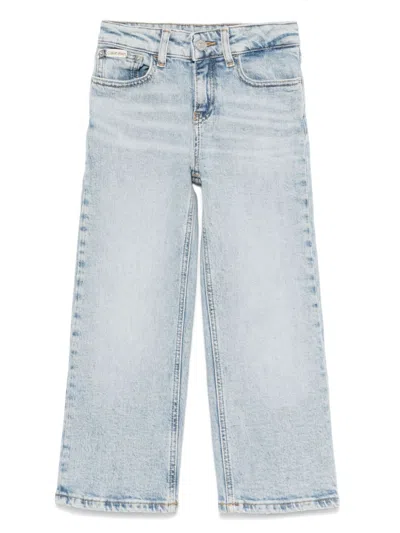 Calvin Klein Kids' Straight Jeans In 蓝色