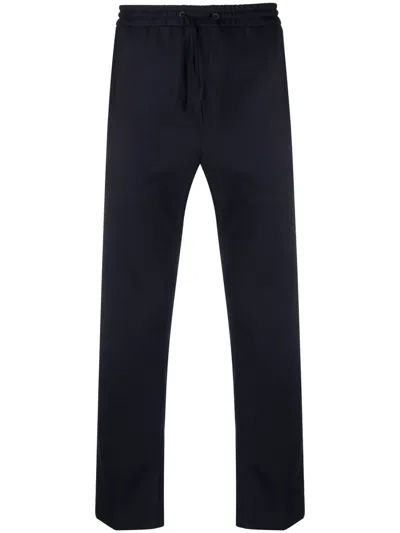 Calvin Klein Straight-leg Drawstring-waist Trousers In Blue