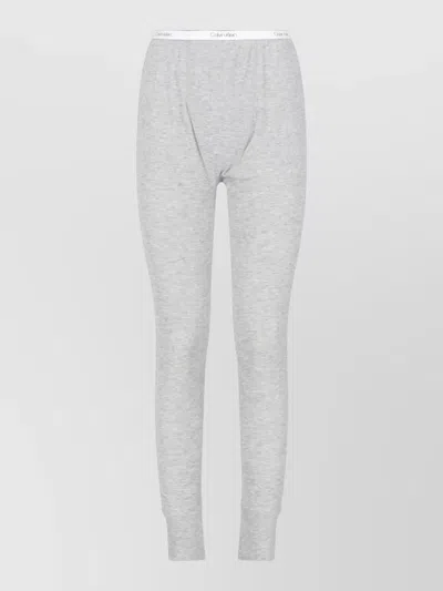 Calvin Klein Straight Lounge Pant Elastic Waist Rib Cuffs In Multi