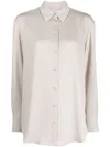 Calvin Klein Long-sleeve Buttoned Shirt In Silber