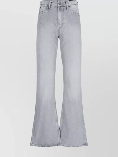 Calvin Klein Straight Trousers With Belt Loops And Flared Design In Blue