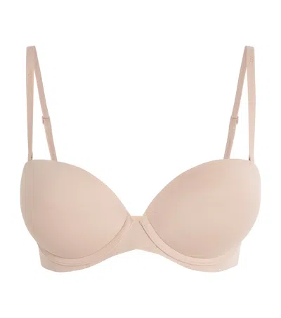 Calvin Klein Strapless Push-up Bra In Beige