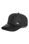 Calvin Klein Straw & Faux Leather Baseball Cap