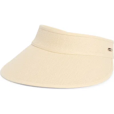 Calvin Klein Straw Visor In Brown