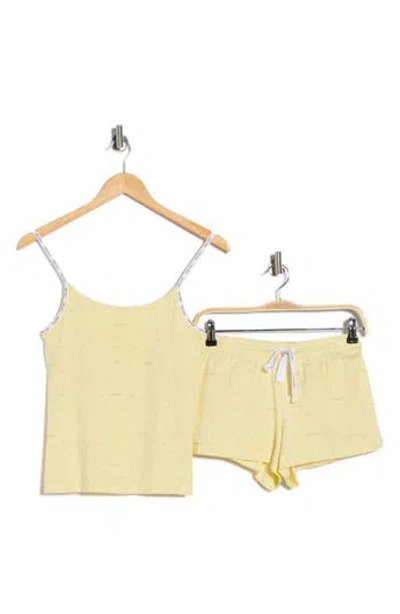 Calvin Klein Stretch Cotton Camisole & Shorts Pajamas In Yellow