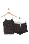 Calvin Klein Stretch Cotton Camisole & Shorts Pajamas In Small Black Logo