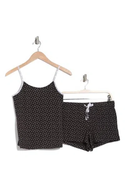 Calvin Klein Stretch Cotton Camisole & Shorts Pajamas In Small Black Logo