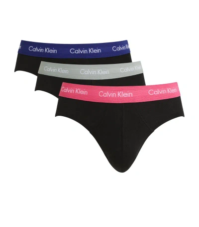 Calvin Klein Stretch-cotton Hip Briefs (pack Of 3) In Black