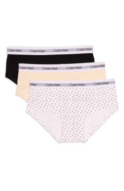 Calvin Klein Kids'  Stretch Cotton Hipster Panties In Black