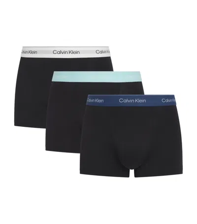 Calvin Klein Stretch-cotton Relaxed Trunks In Black