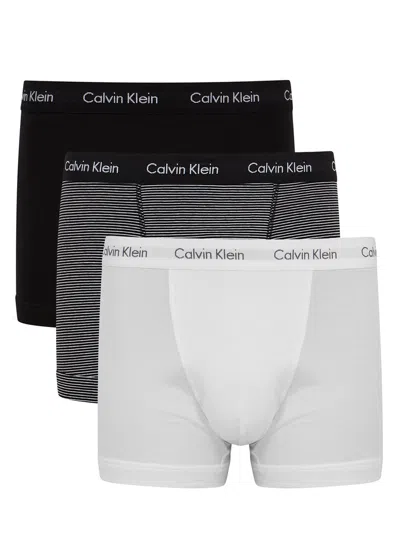 Calvin Klein Stretch-cotton Trunks In Black