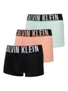 Calvin Klein Stretch Cotton Trunks (pack Of Three) In Black