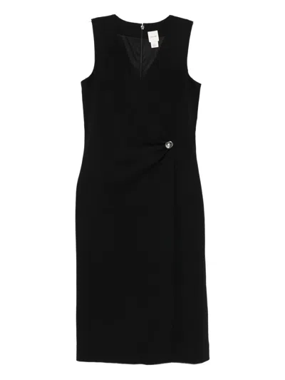 Calvin Klein Stretch Crepe Hardware Dress Clothing In Black