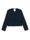 Calvin Klein Stretch Crepe Lady Jacket In Blue
