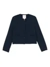Calvin Klein Stretch Crepe Lady Jacket In Blue