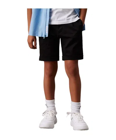 Calvin Klein Stretch Denim Chino Shorts In Black
