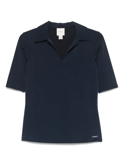 Calvin Klein Stretch-design Polo Top In Blue