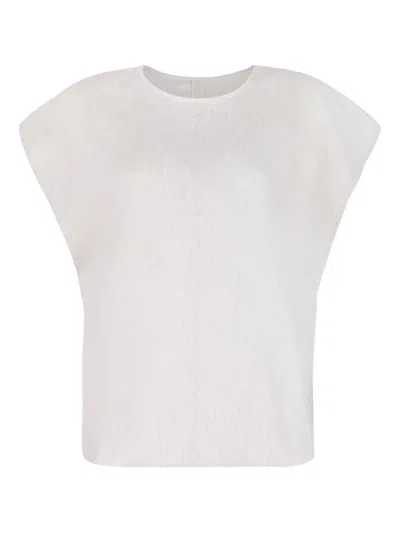 CALVIN KLEIN CALVIN KLEIN STRETCH LINEN TOP