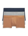 Calvin Klein Stretch Low Rise Trunks, Pack Of 3 In Mgw Sandal