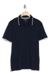 Calvin Klein Stretch Piqué Solid Tipped Polo In Dark Sapphire