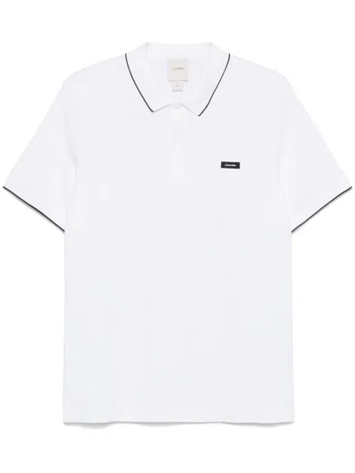 Calvin Klein Stretch Pique Tipping Polo In White