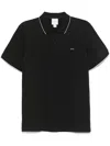 Calvin Klein Logo-patch Polo Shirt In Black