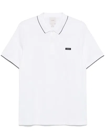 Calvin Klein Stretch Pique Tipping Polo Clothing In White