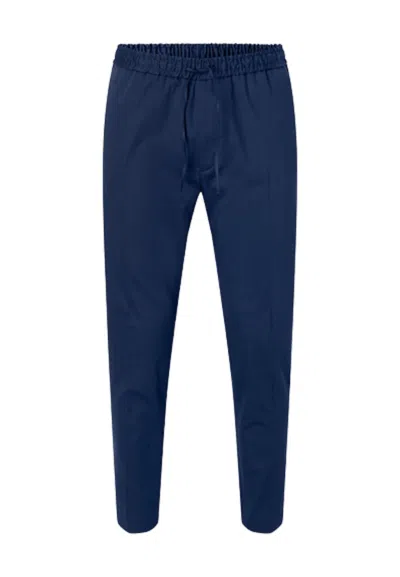 Calvin Klein Stretch Sateen Jogger Pants In Blu
